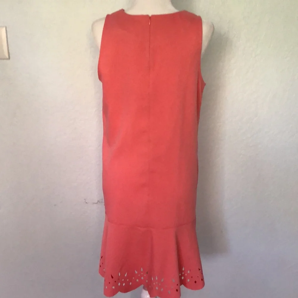 LOFT Orange floral Ruffle Details   Dress